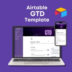 Airtable GTD Template image of computer and iphone