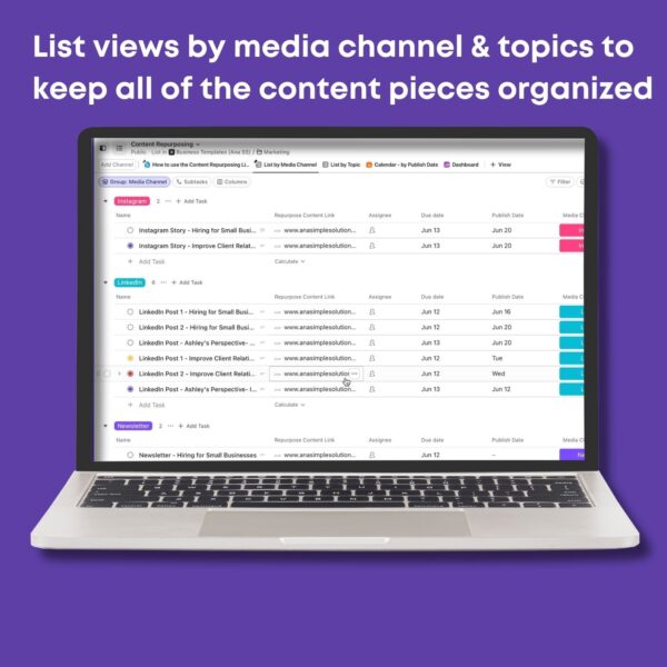 ClickUp Content Repurposing Template - Image 3