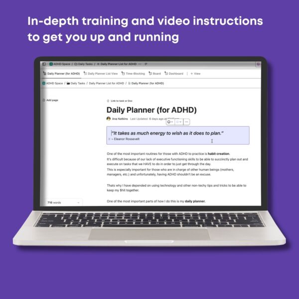Daily Planning Template for ClickUp | ADHD friendly planner - Image 4